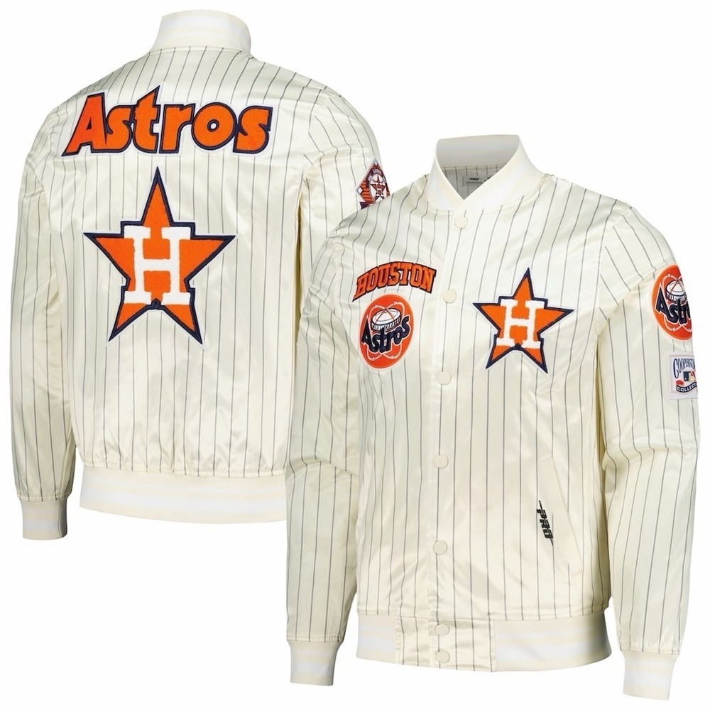 Houston Astros 2XL Pro Standard Cooperstown Collection Pinstripe Satin Jacket